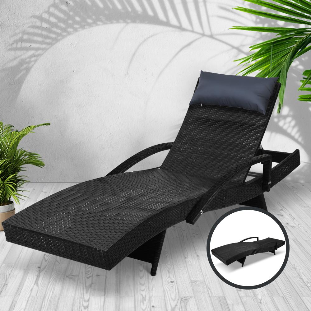 Gardeon Sun Lounge Wicker Lounger Outdoor Furniture Beach Chair