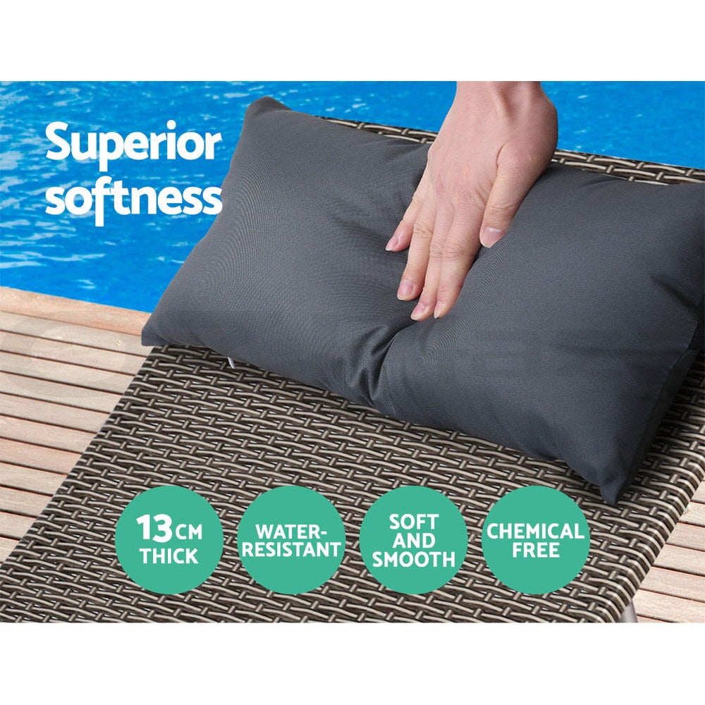 Gardeon Set of 2 Sun Lounge Outdoor Furniture Wicker Lounger Rattan