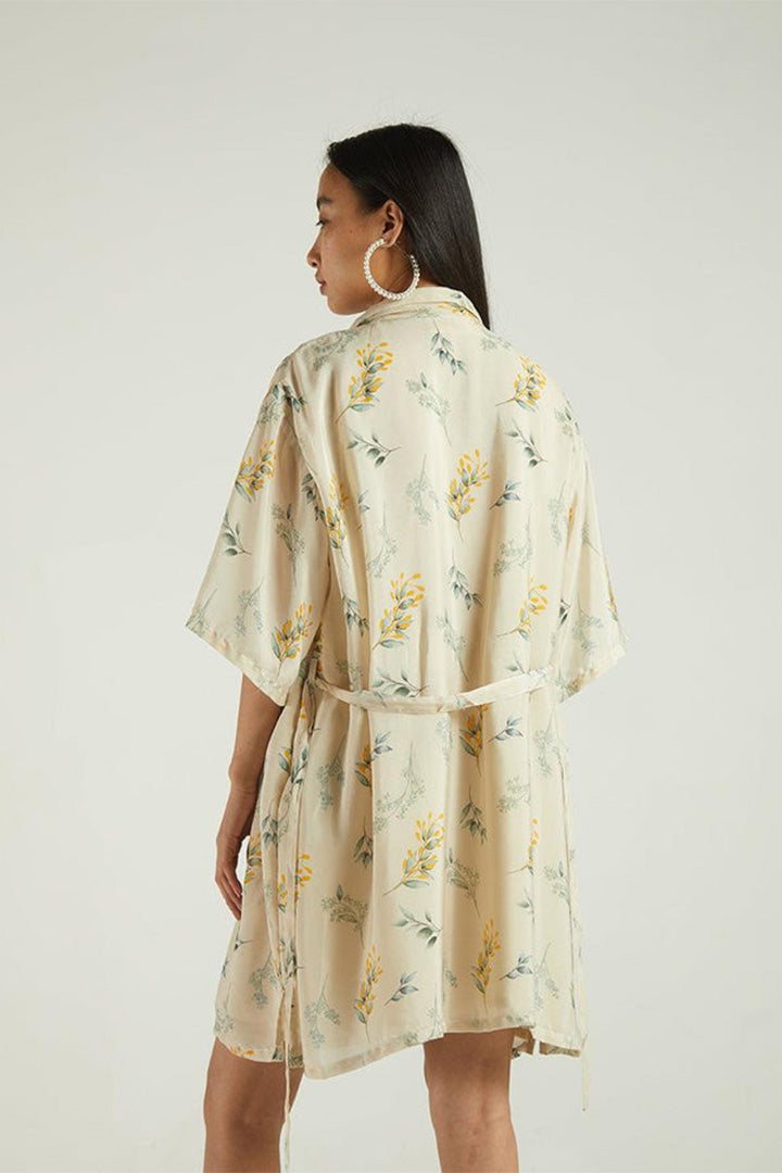 Fields of Summer Dress | Modest Shirt Dress | Swaying Leaves Print