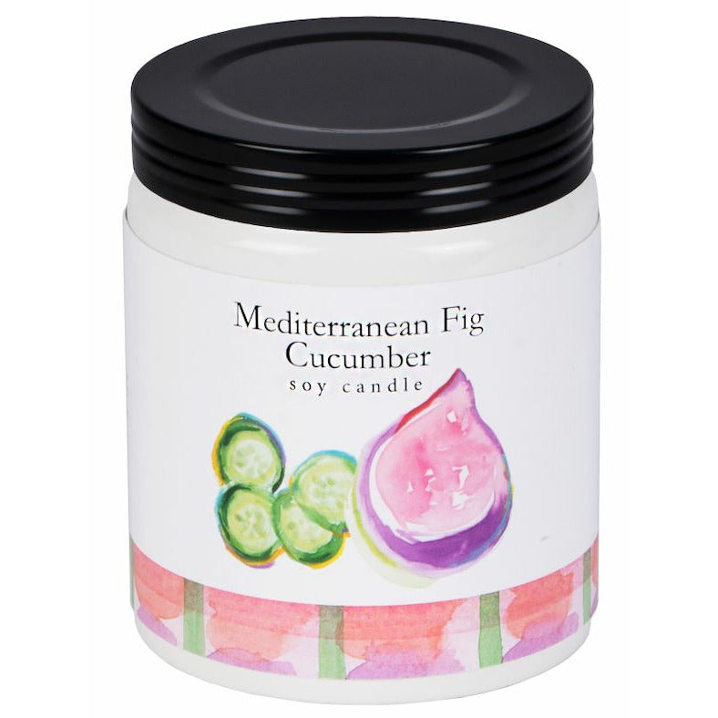 Mediterranean Fig & Cucumber Soy Candle | 100% Soy Wax | Reusable Ceramic Jar | 7.5 oz | LiftWorks | HHPLIFT