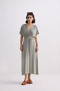 Flowy A-Line Maxi Dress in Frost & Mist