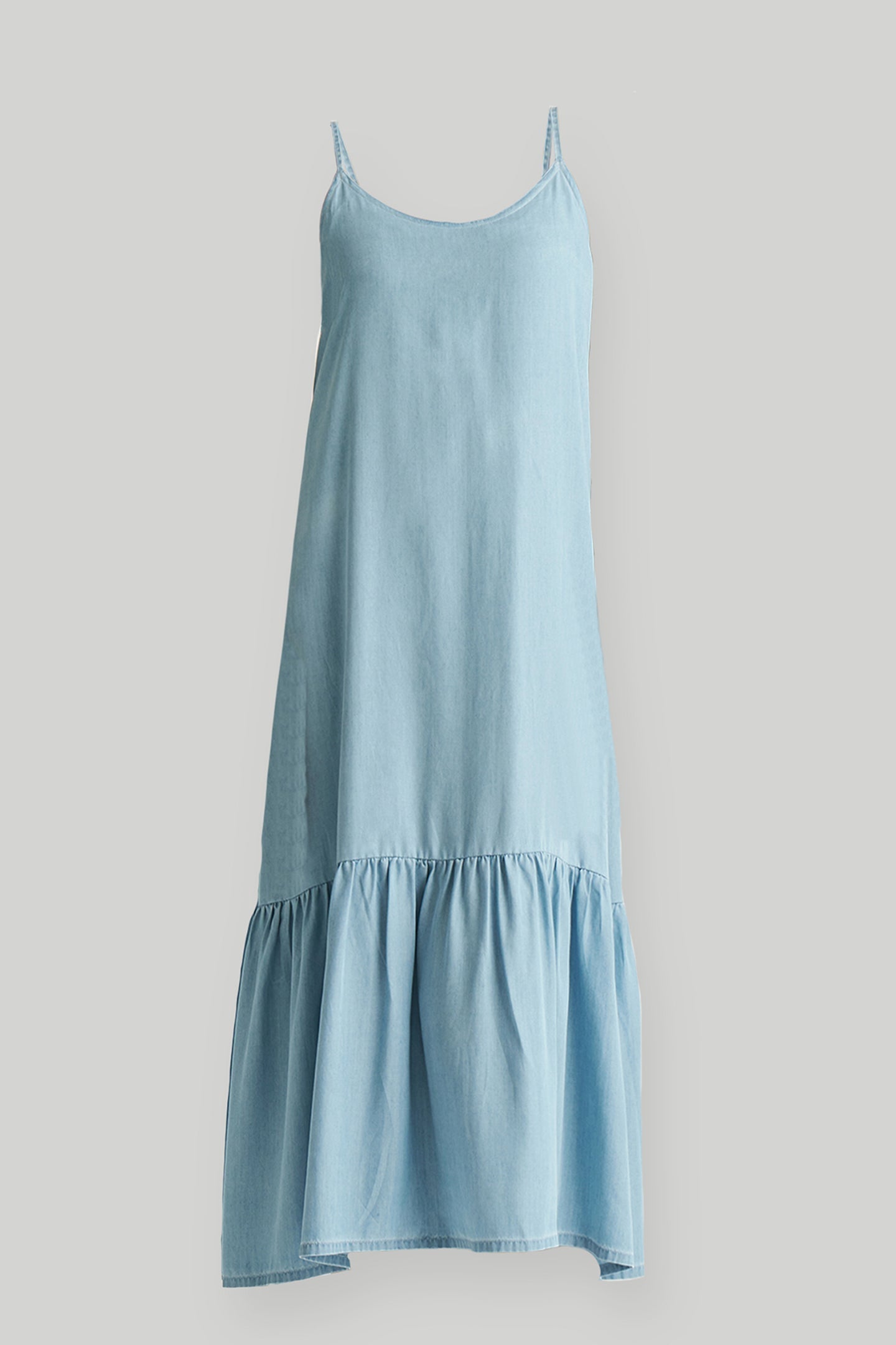 Flowy Maxi Dress in Blue Denim | 100% Tencel™ | Ocean Blue | Adjustable Straps | Pockets | XS–3XL | Reistor