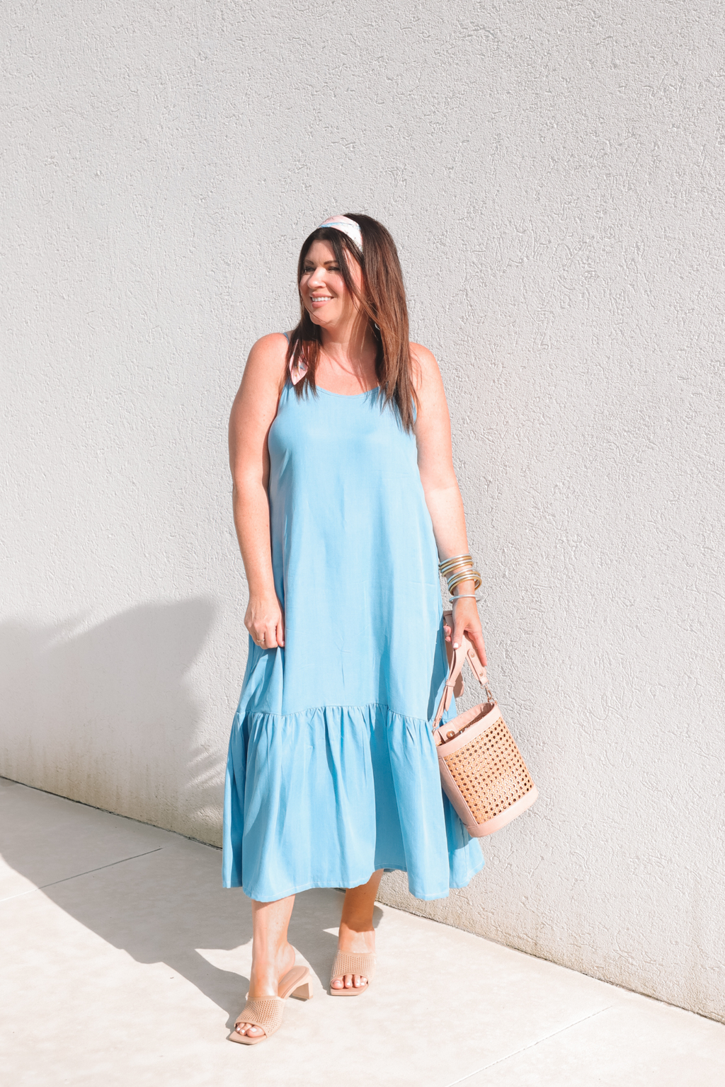 Flowy Maxi Dress in Blue Denim | 100% Tencel™ | Ocean Blue | Adjustable Straps | Pockets | XS–3XL | Reistor