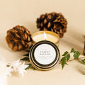Forest Bathing Soy Candle | Fir, Pine Needle & Patchouli | 100% Essential Oils | Non-Toxic | Cotton Wick | Reusable Gold Tin | 20-Hour Burn | Slow North