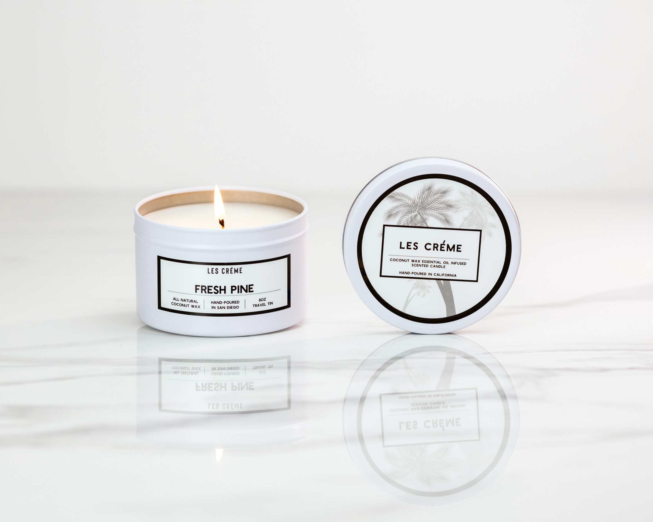 Fresh Pine | 100% Botanical All Natural Coconut Wax Candle | Toxin-Free | Vegan | Cotton Wick | Les Crème