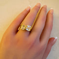 Duo Ring Set of 2 | 18K Gold Plated | Asscher Cut