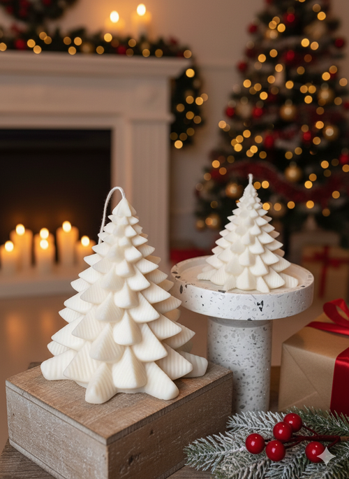 Christmas Fir Tree Candles | Festive Holiday Decor