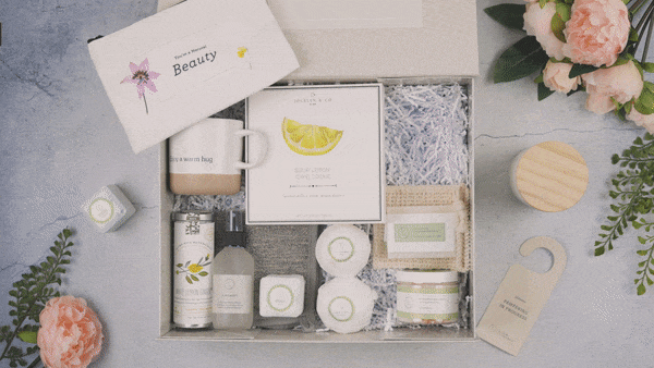 The Ultimate Get Well Gift Box | 16-Piece All Natural Care Package | Eucalyptus, Mint, Tea & More | Lizush