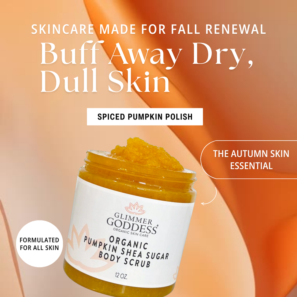 Organic Pumpkin Shea Sugar Body Scrub | Fall Glow Ritual | Brown Sugar, Real Pumpkin, Shea Butter & Almond Oil | Glimmer Goddess®