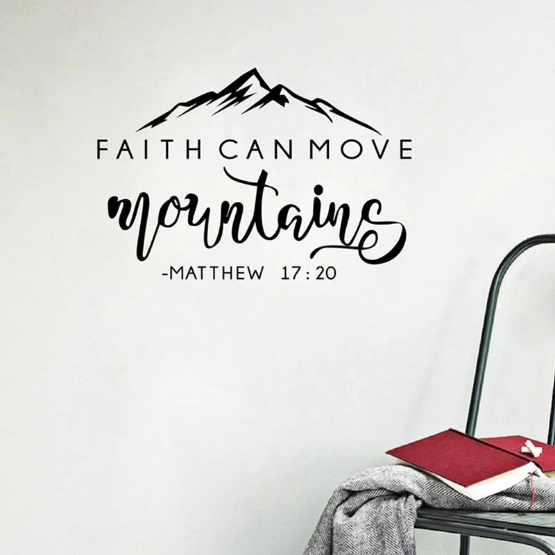 Faith Can Move Mountains Bible Verse Quote Decals Matthew 17:20 Vinyl