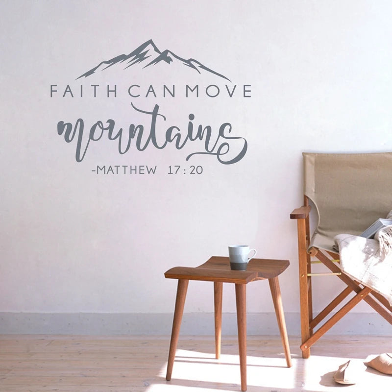 Faith Can Move Mountains Bible Verse Quote Decals Matthew 17:20 Vinyl