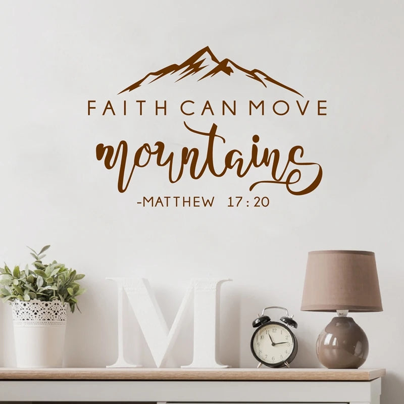 Faith Can Move Mountains Bible Verse Quote Decals Matthew 17:20 Vinyl