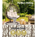 Gardeon Outdoor Egg Pod Swing Chair | Hand-Woven Wicker | 360° Rotate | Brown
