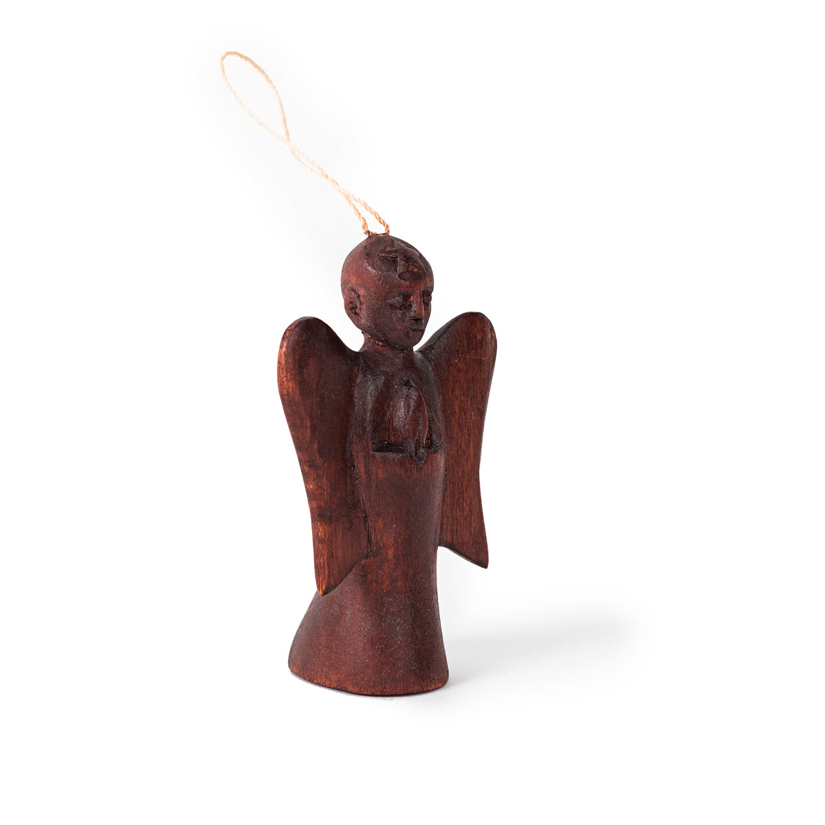 Carved Angel Ornament – Handcrafted Jacaranda Wood