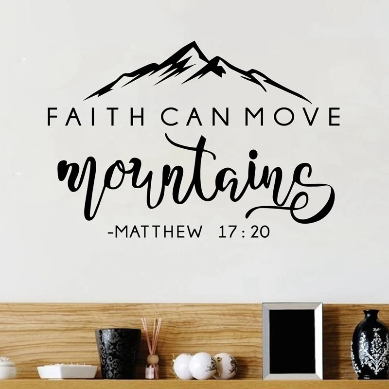 Faith Can Move Mountains Bible Verse Quote Decals Matthew 17:20 Vinyl