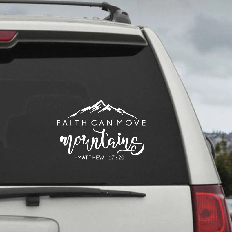Faith Can Move Mountains Bible Verse Quote Decals Matthew 17:20 Vinyl
