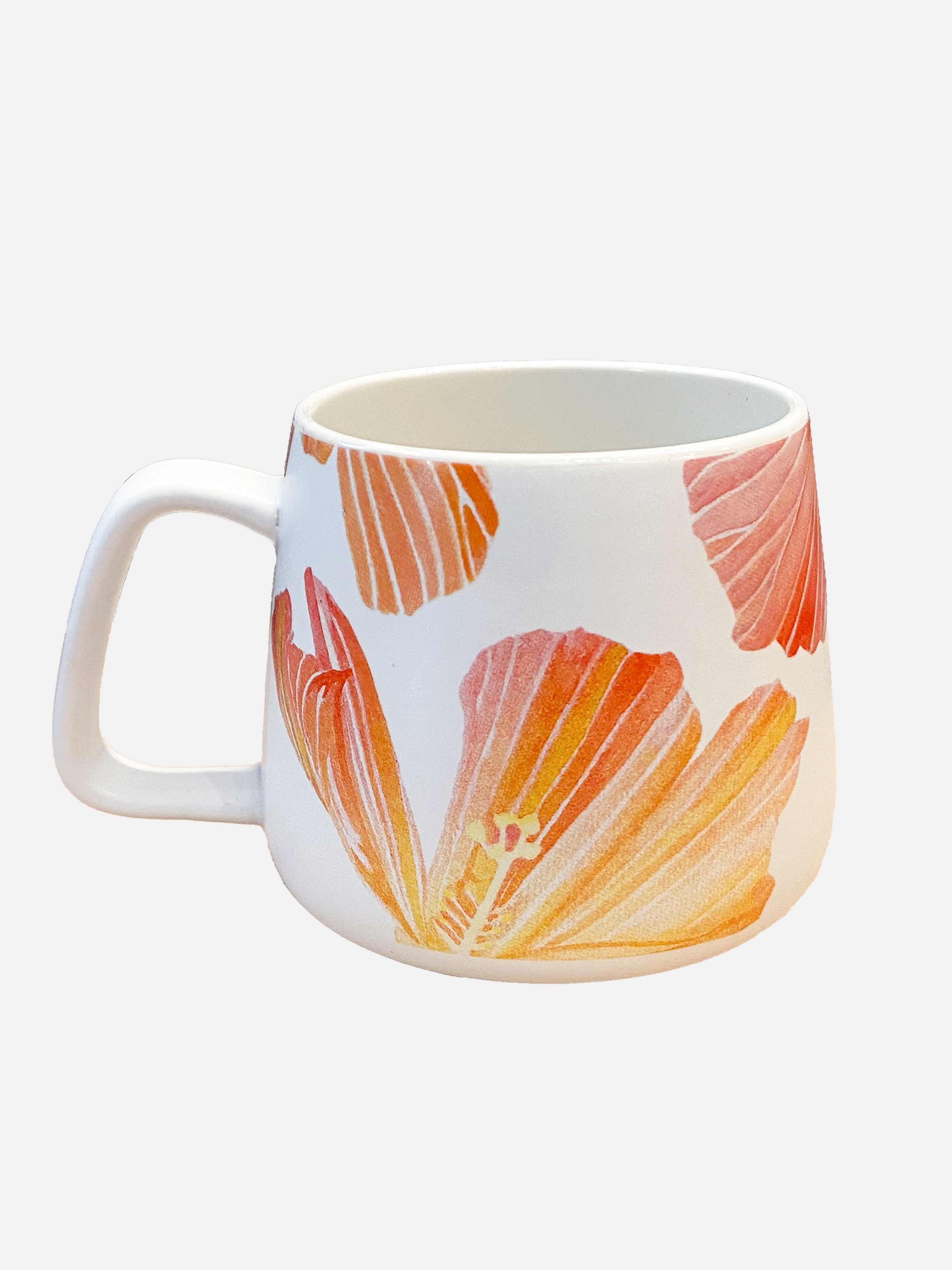 Porcelain Hibiscus Mug | Oil Painted Floral | 13.5 oz | Microwave & Dishwasher Safe | Jessica Hollander