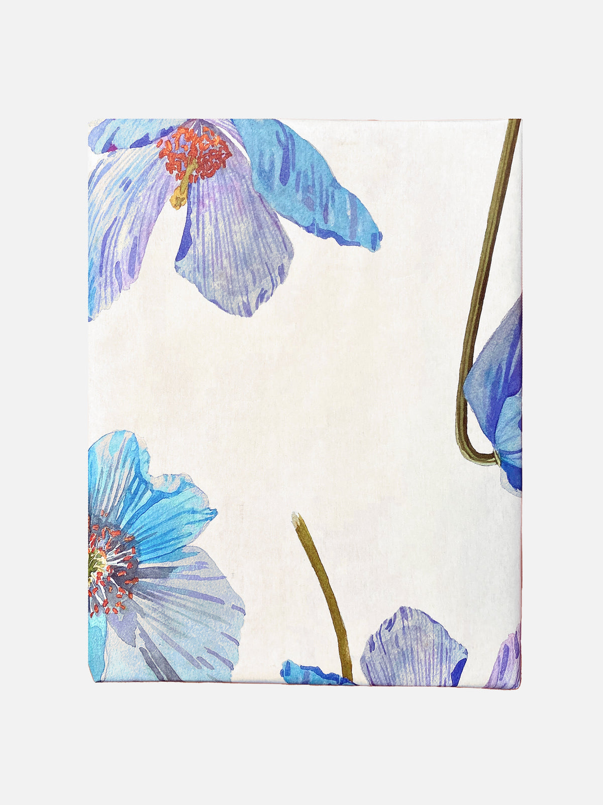 Gift Wrap:  Himalayan Blue Poppies on Ecru