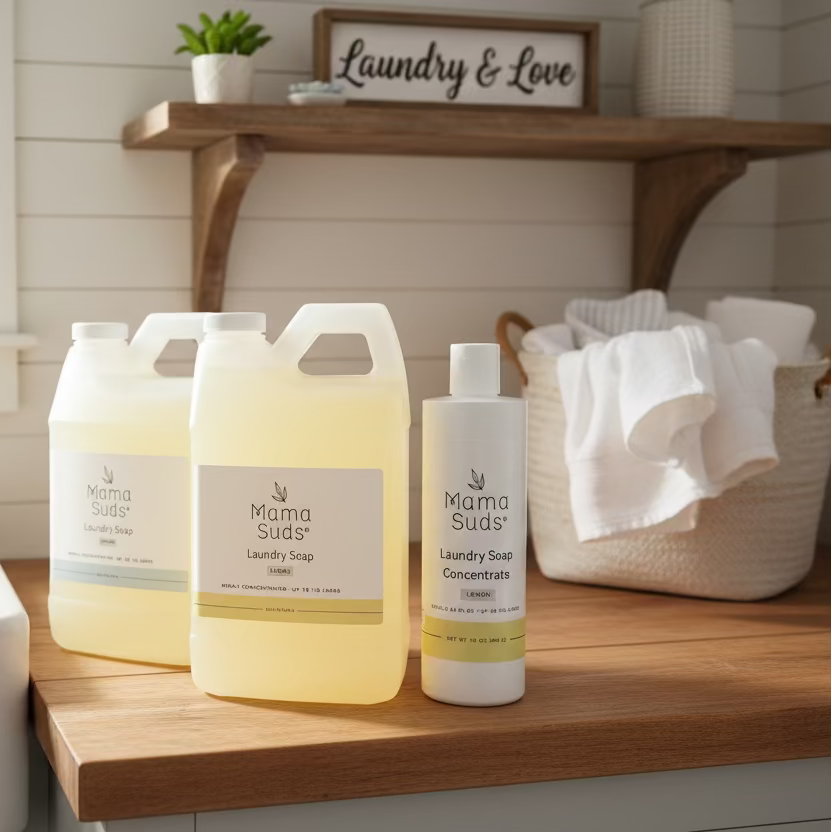 BOGO Laundry Bundle for Sensitive Skin | MamaSuds Laundry Soap + 50% Off Concentrate Refill | Gentle, Non-Toxic & Sensitive Skin Safe