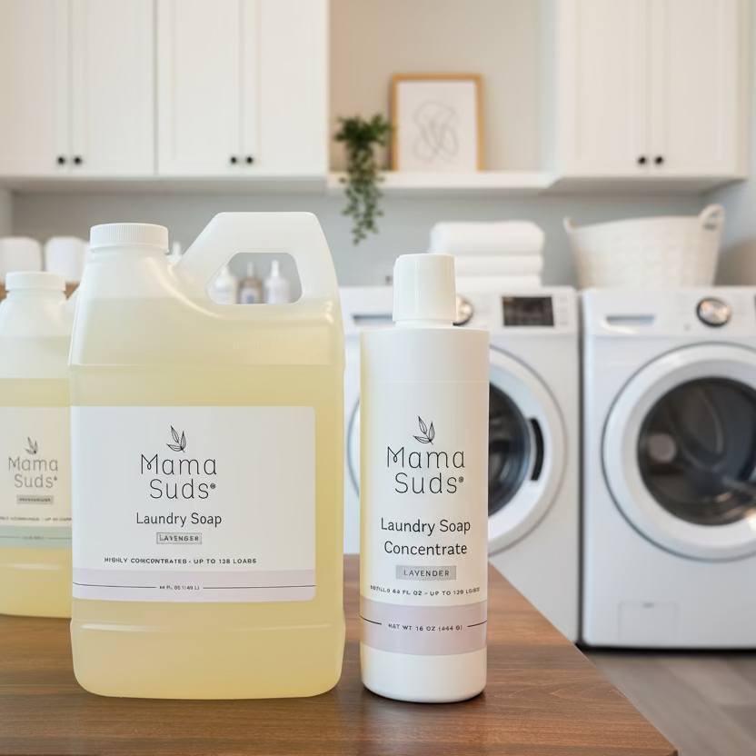 BOGO Laundry Bundle for Sensitive Skin | MamaSuds Laundry Soap + 50% Off Concentrate Refill | Gentle, Non-Toxic & Sensitive Skin Safe