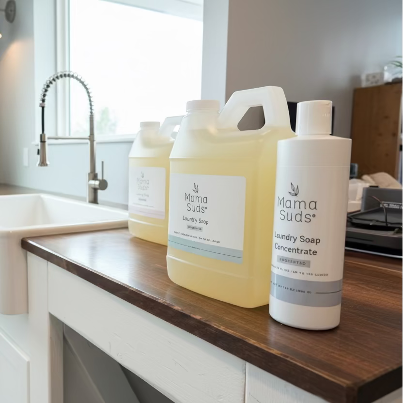 BOGO Laundry Bundle for Sensitive Skin | MamaSuds Laundry Soap + 50% Off Concentrate Refill | Gentle, Non-Toxic & Sensitive Skin Safe
