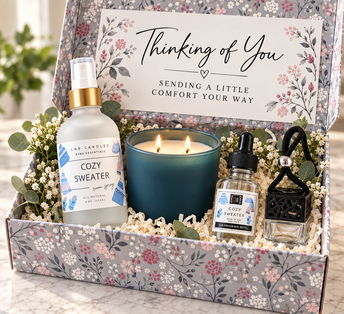Thinking of You Gift Box – Cozy Sweater Home & Car Fragrance Gift Set