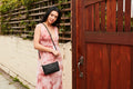 Saffiano Leather Two Chain Crossbody