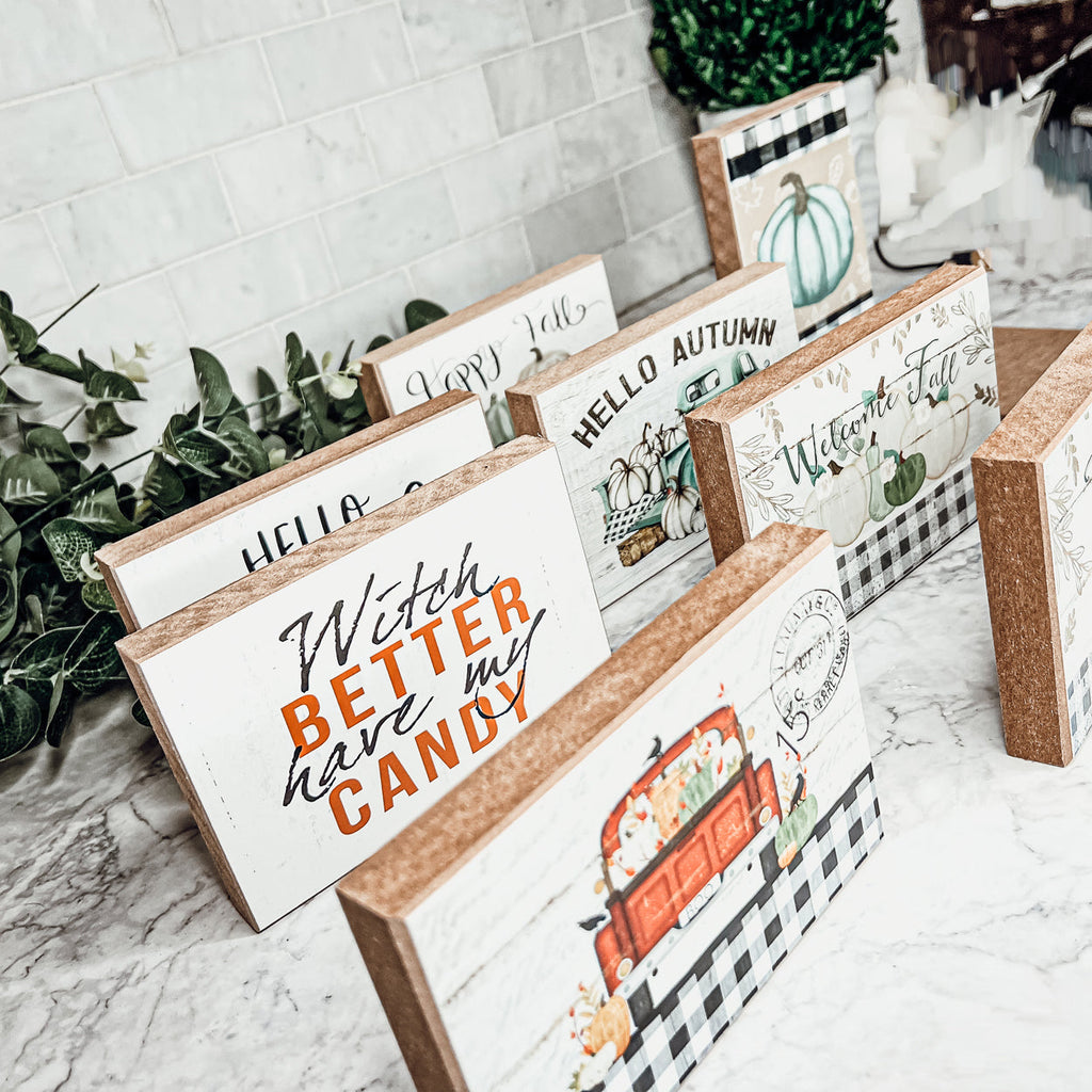 Hello Pumpkin Wooden Sign