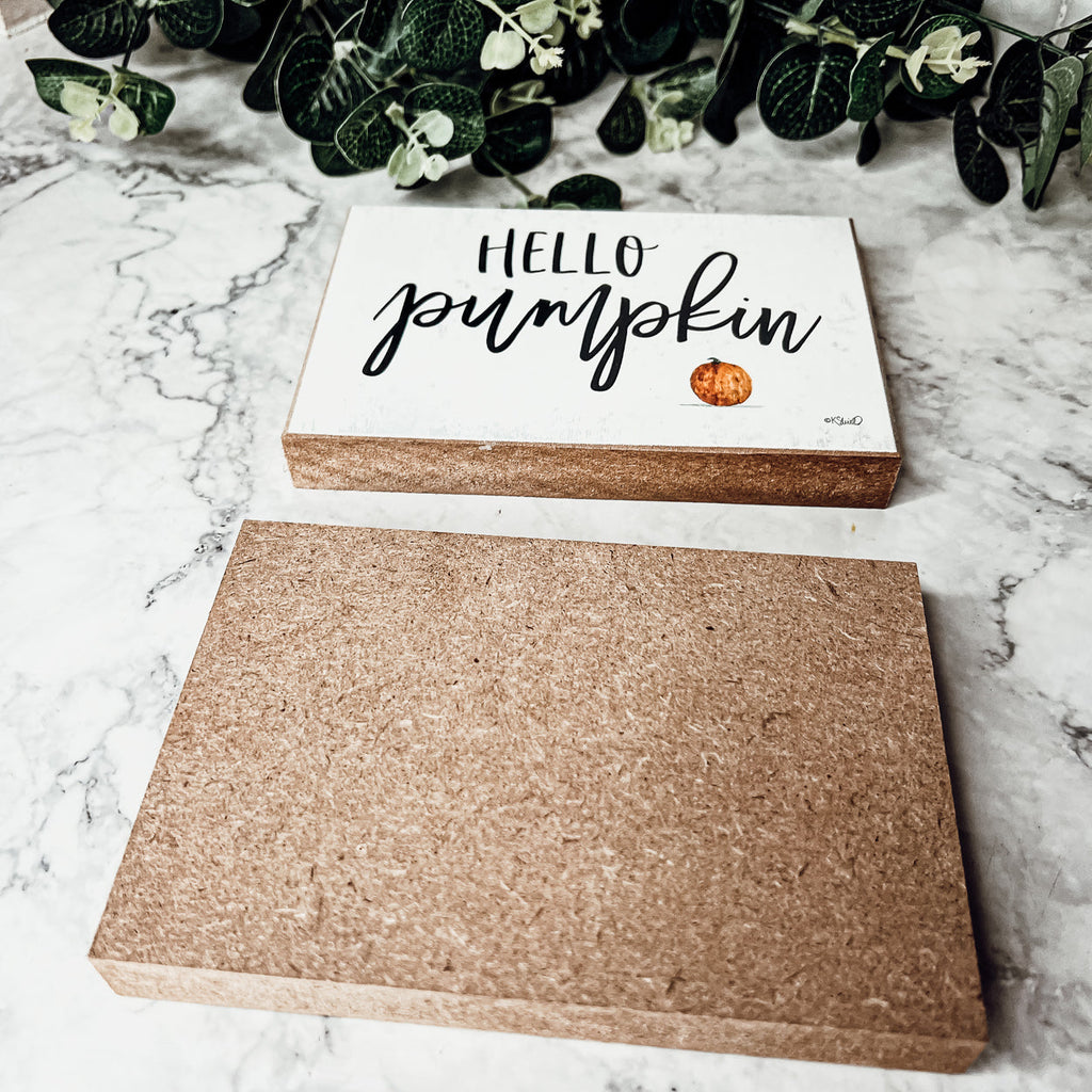 Hello Pumpkin Wooden Sign