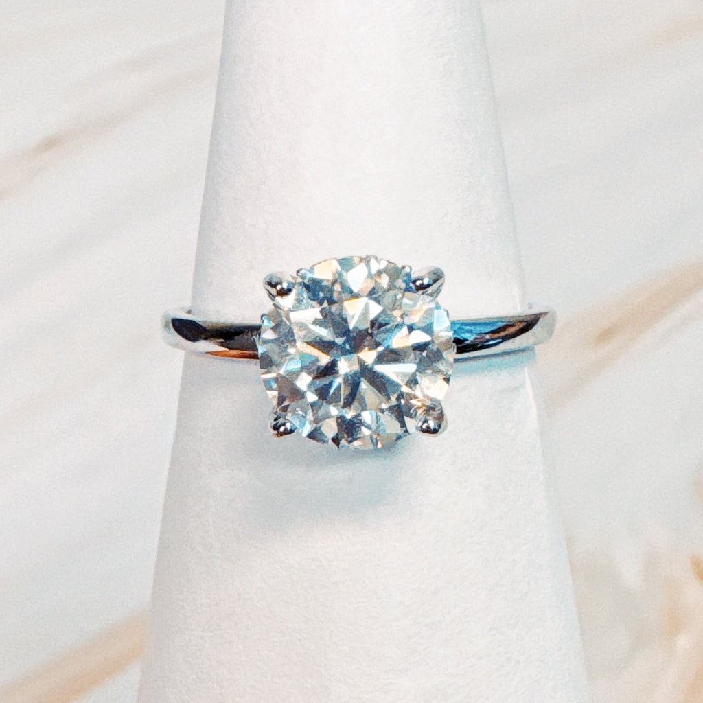 Brilliant Moissanite Halo Solitaire Ring
