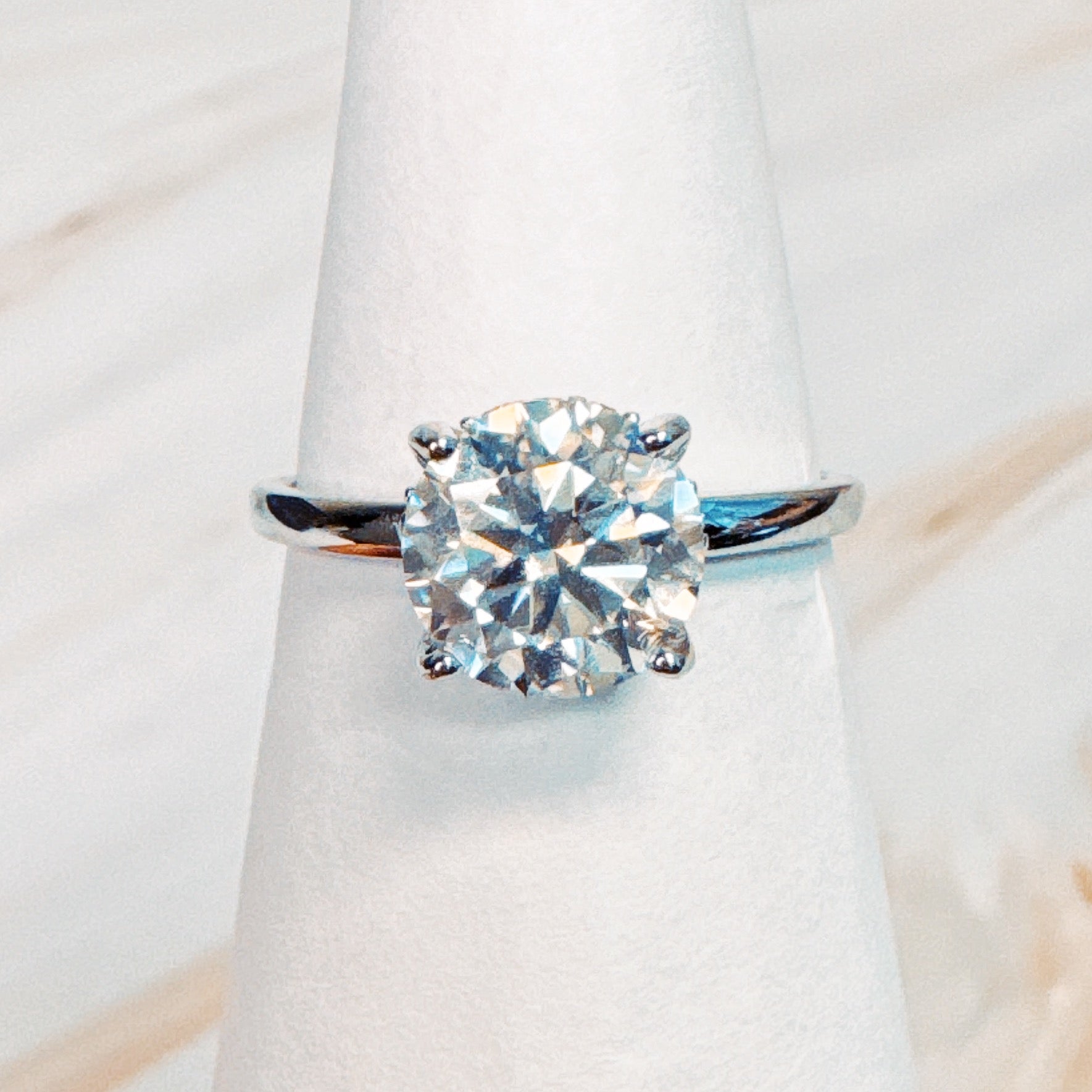 Brilliant Moissanite Halo Solitaire Ring