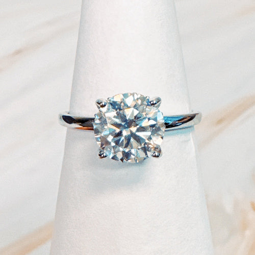 Brilliant Moissanite Halo Solitaire Ring