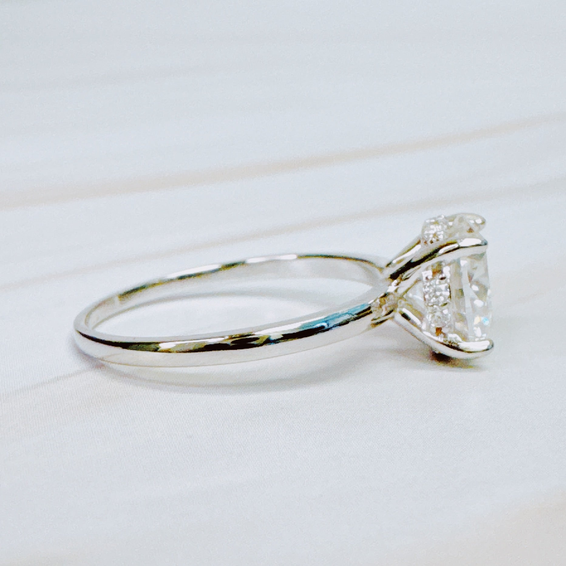 Brilliant Moissanite Halo Solitaire Ring