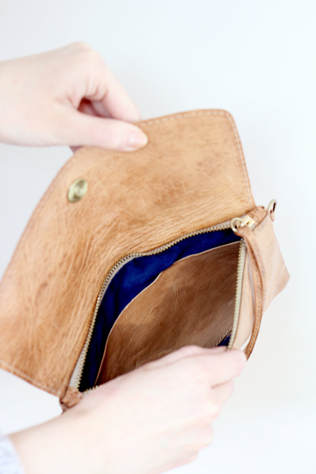 Rosa Moroccan Leather Crossbody Clutch