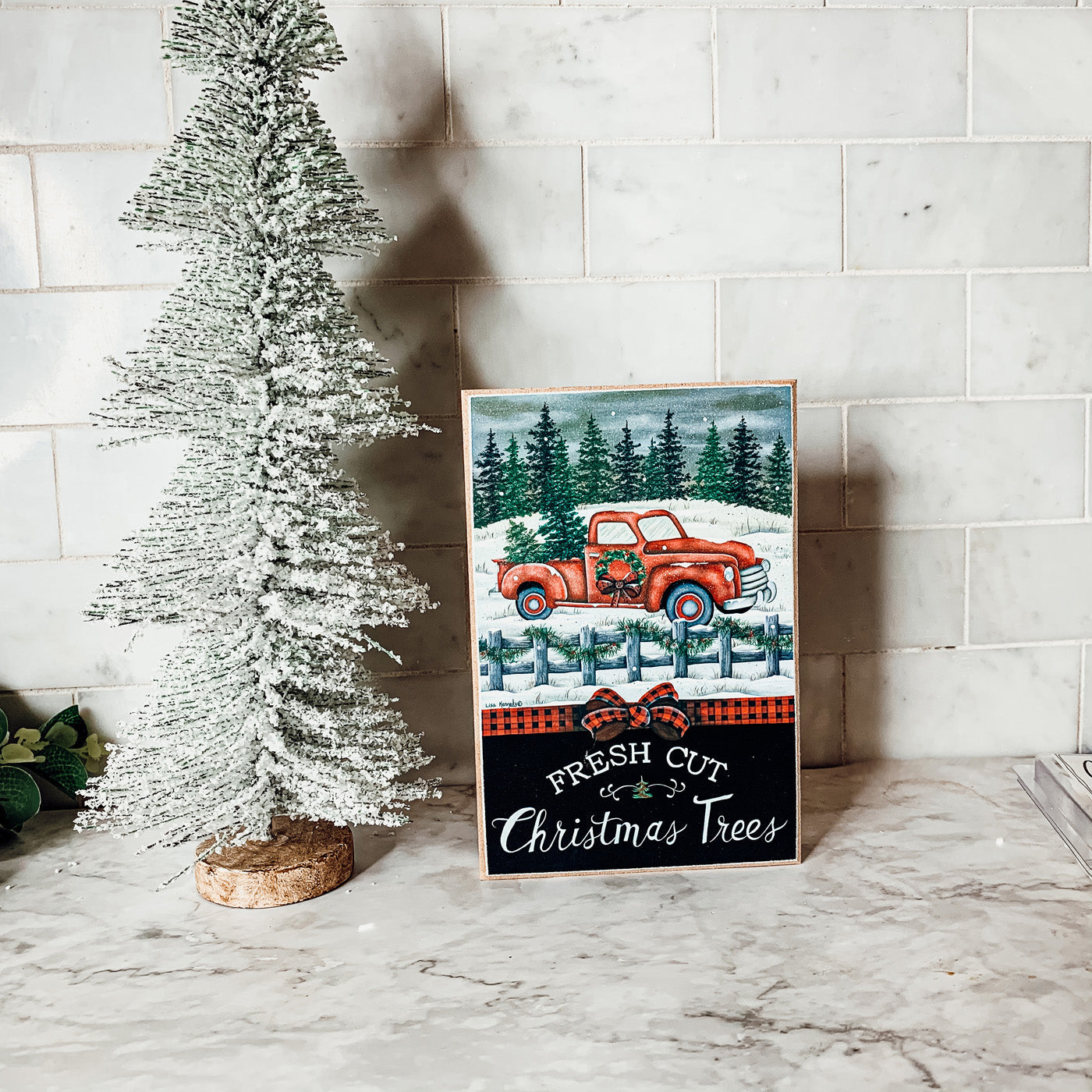 Vintage Christmas Wooden Block Signs – 3 Styles | Farmhouse Holiday Decor