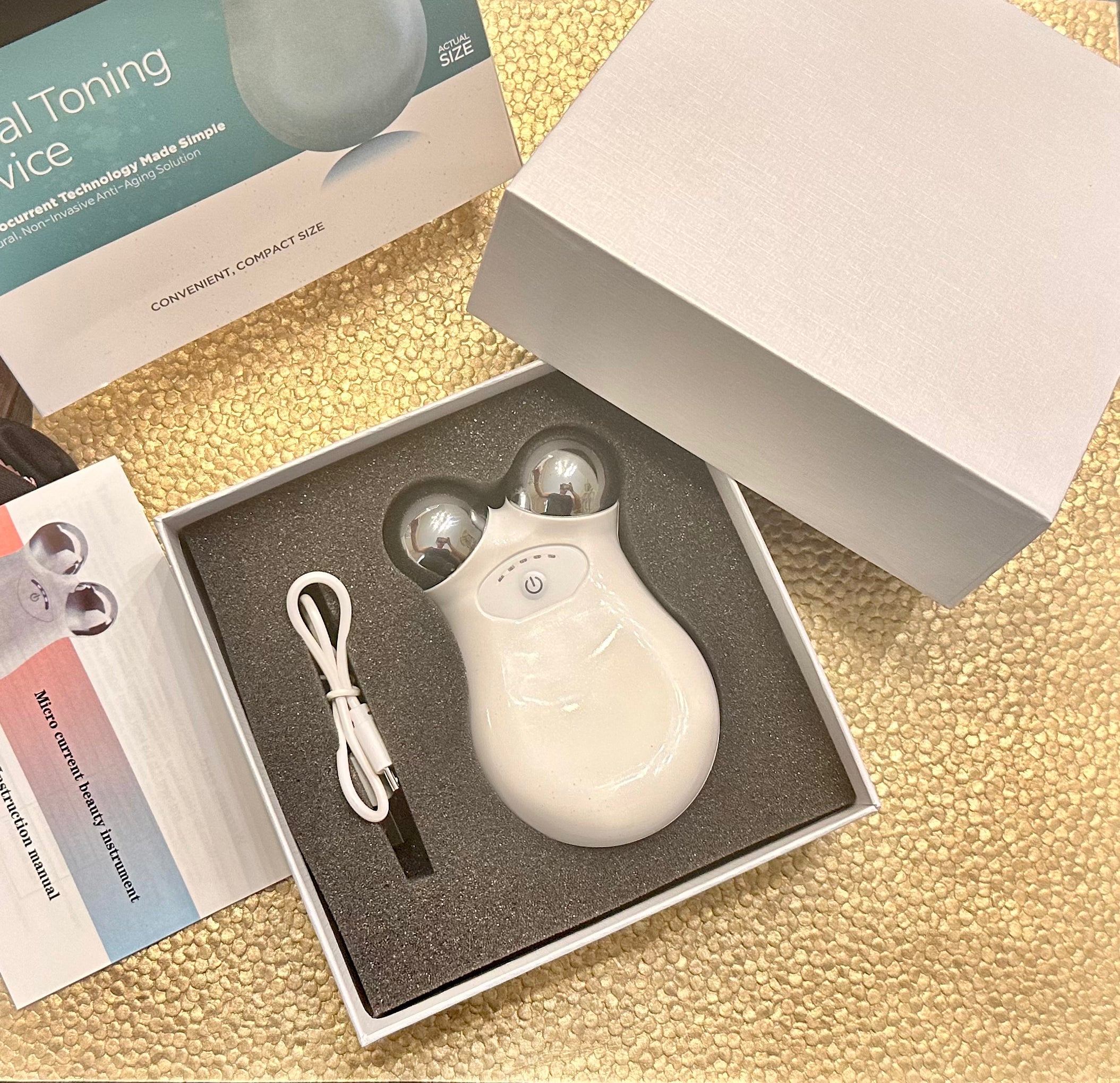 Microcurrent Facial Toning Massager | Lifts, Contours & Firms | Reduces Fine Lines, Puffiness & Wrinkles | Ion Function | Face, Neck & Body | BeNat