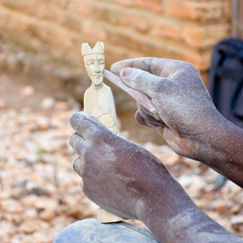 Hand Carved Nativity Set | Rwandan Jacaranda Wood | Mahogany & Beeswax Finish | Azizi Life