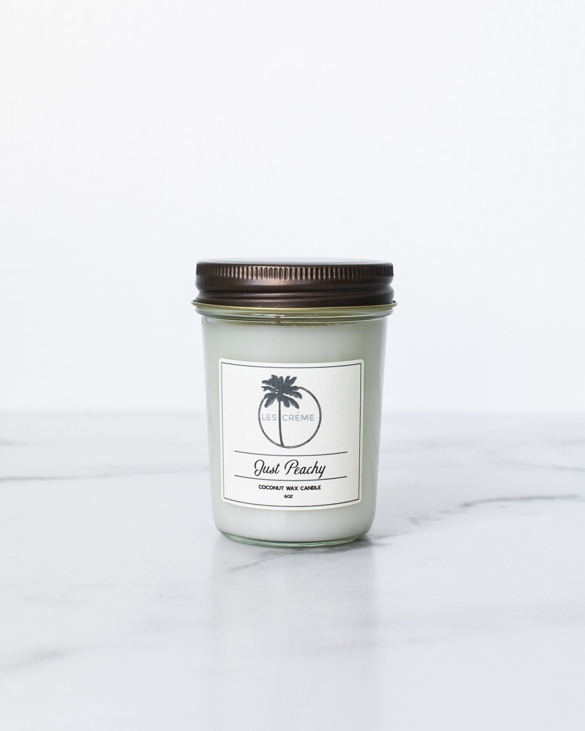 Just Peachy Coconut Wax Candle | Fresh Ripe Peach & Vanilla | 100% Botanical Coconut Wax | Toxin-Free | Les Crème