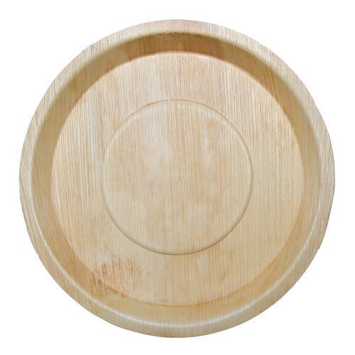 Palm Leaf Round Deep Platter & Serving Tray | 14" | 100% Natural | Compostable | No Chemicals | Microwave Safe | 10 | 50 | 100 Count | Karmic Seed