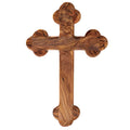 Hand-Carved Olive Wood Wall Cross with Rounded Edges