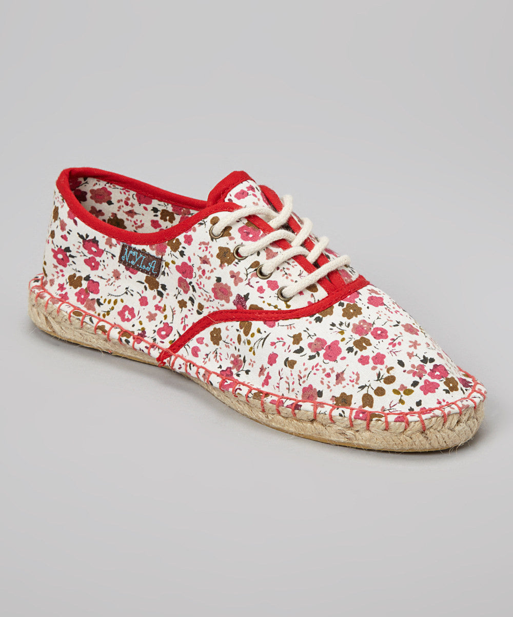LAINA Floral Lace-Up Sneaker | Jute Sole | Sizes 6-10