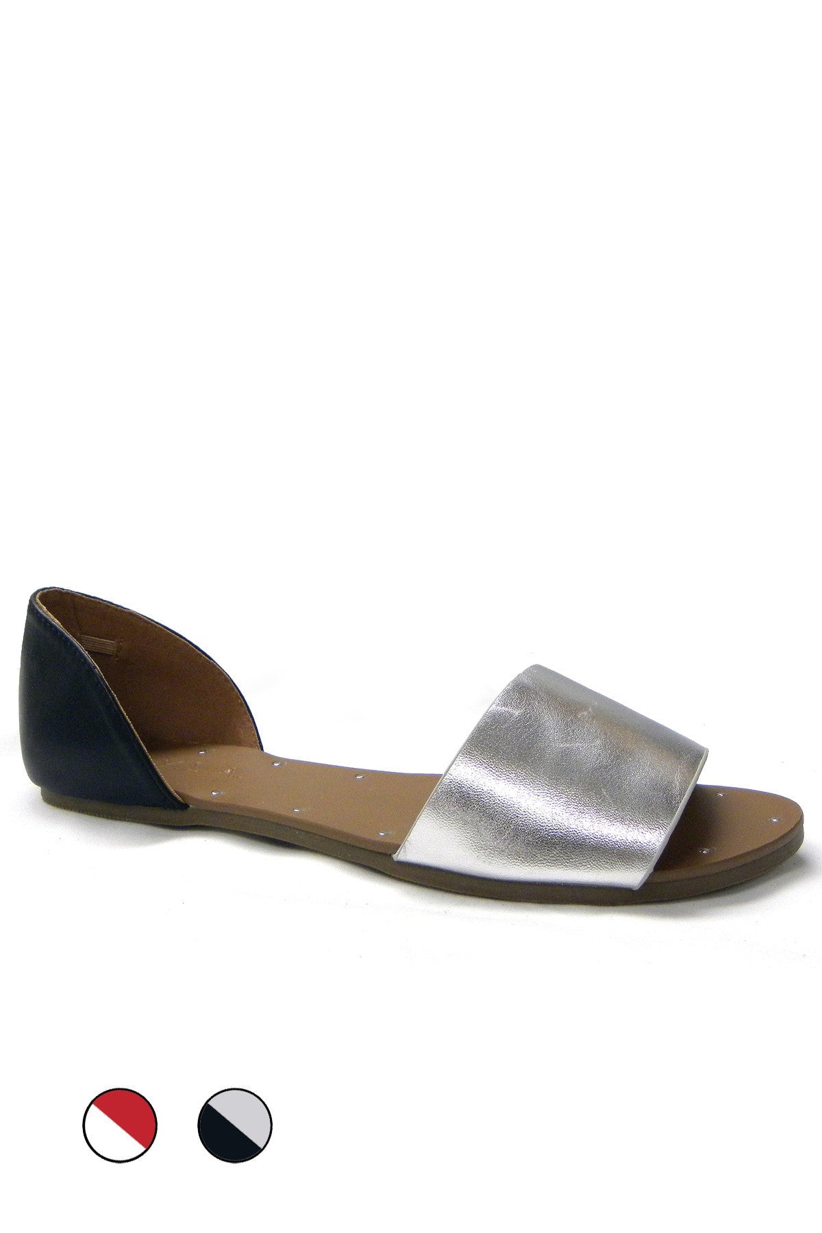 Two-Tone Vegan Leather Flats