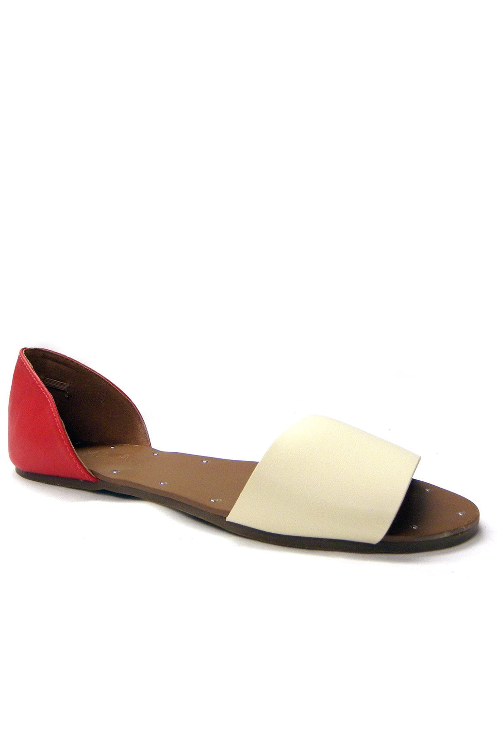 Two-Tone Vegan Leather Flats