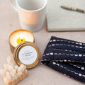 Lavender & Cedar Soy Candle | 100% Essential Oils | Non-Toxic | Cotton Wick | Reusable Brushed Gold Tin | 20-Hour Burn | Slow North