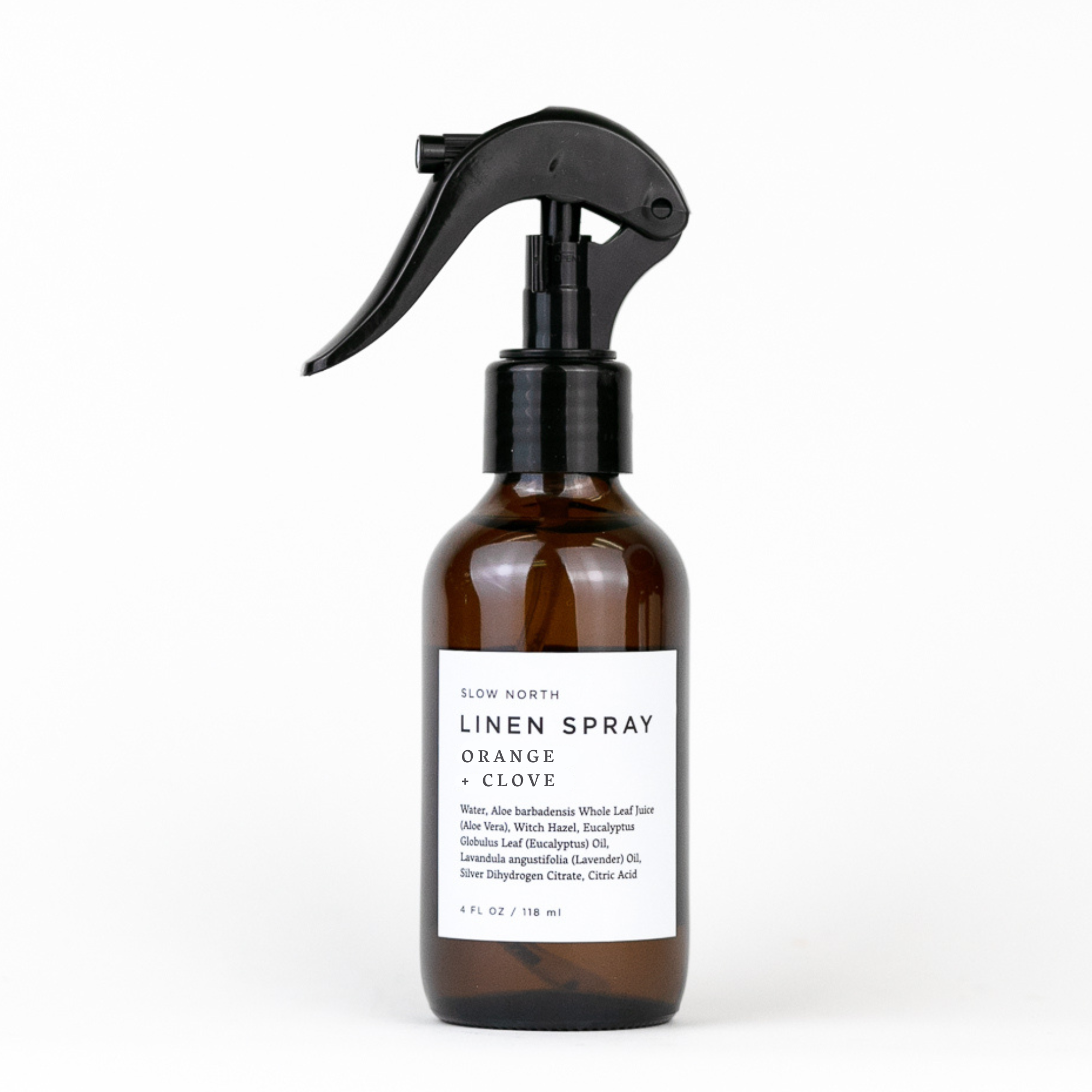 Linen Spray | Orange + Clove | All-Natural Essential Oils | 4 fl oz | Amber Glass | Slow North