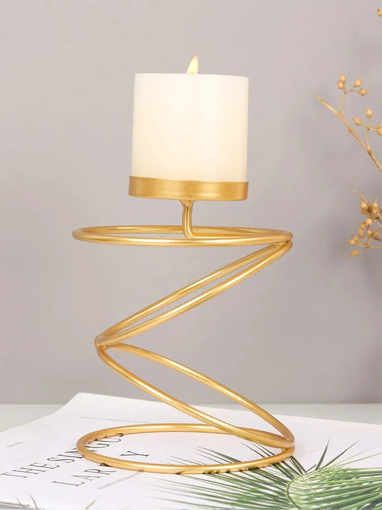 Luxury Gold Metal Candle Holder — Large | Handmade Home Decor