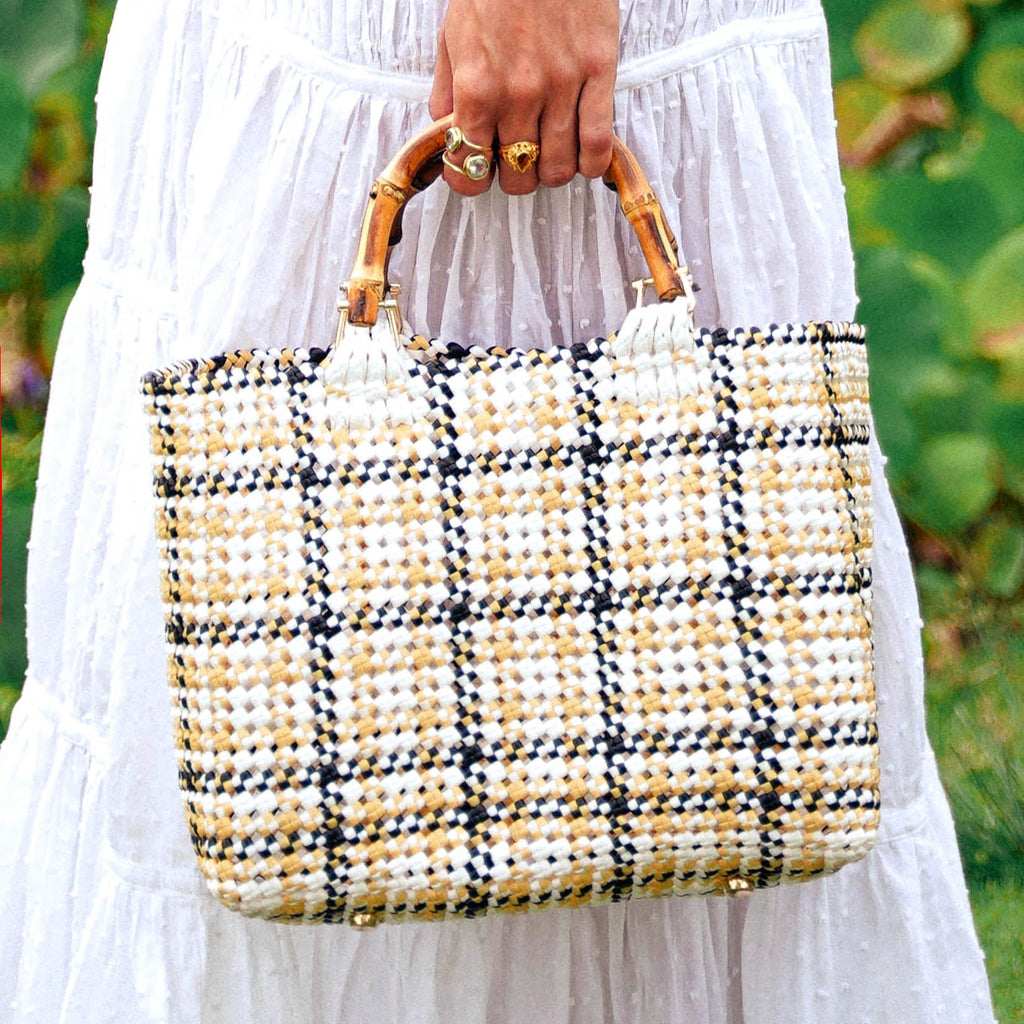 Market Tote – Handcrafted Checker Weave