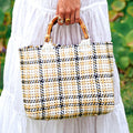 Market Tote – Handcrafted Checker Weave
