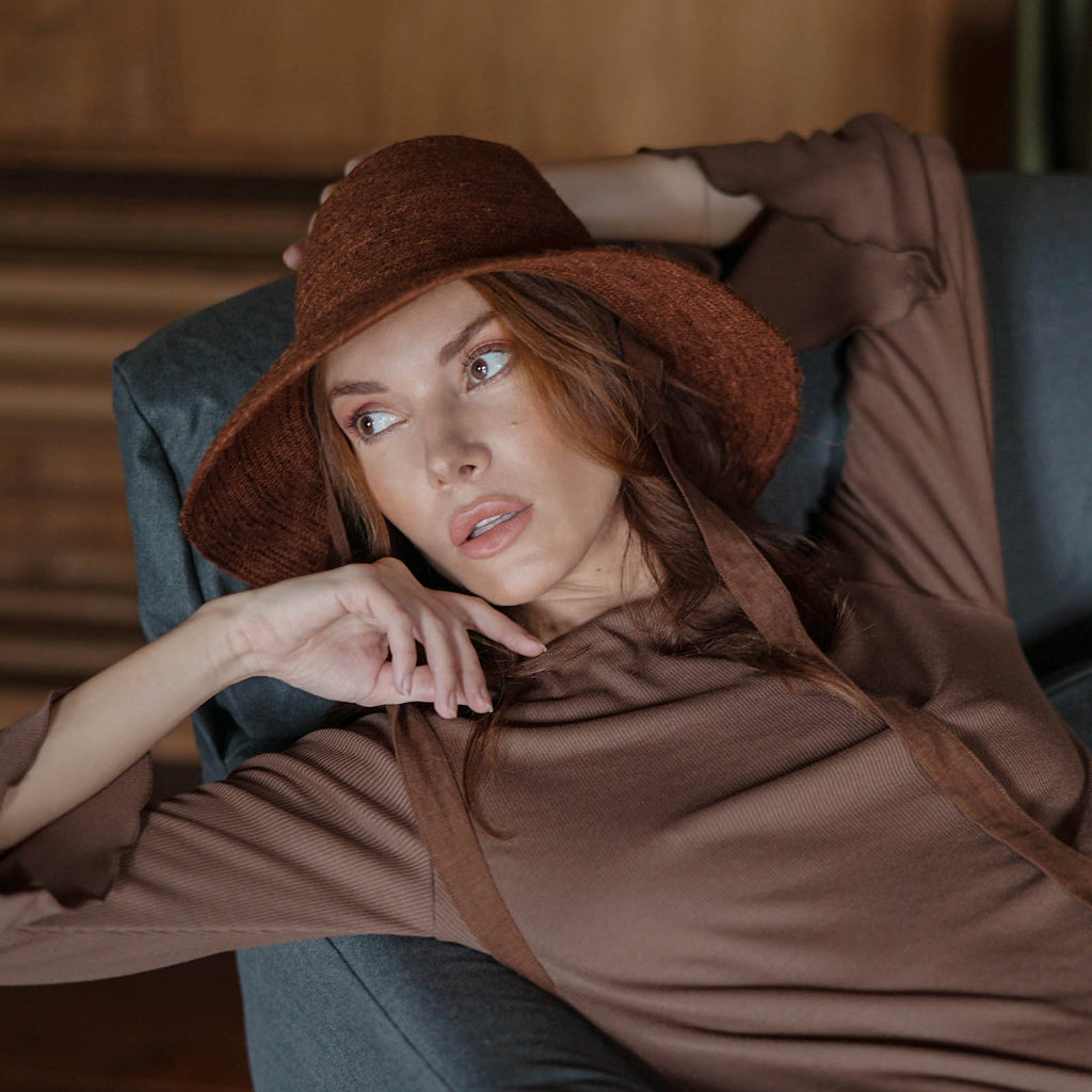 The Meg Jute Straw Hat In Burnt Sienna
