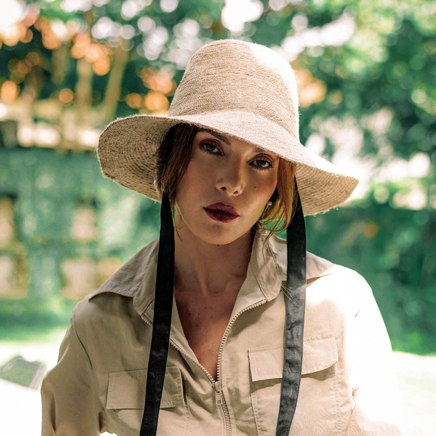 Riri Jute Sun Hat | 100% Natural Jute & Linen | Handcrafted in Bali | BrunnaCo
